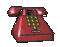 Teléfono rojo antiguo